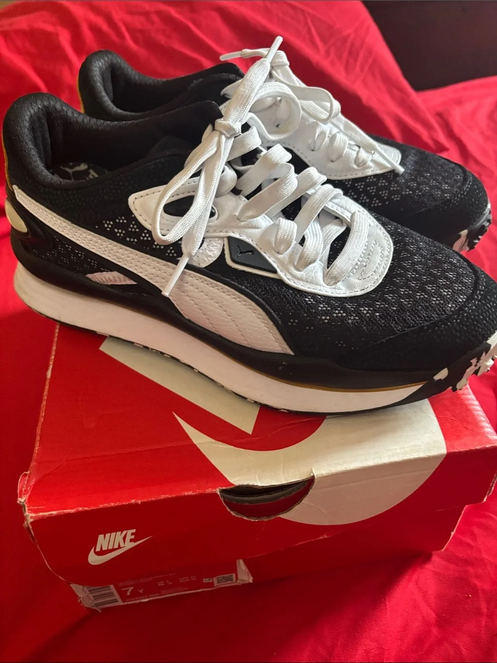 Puma Women's Black and White Athletic Sneakers